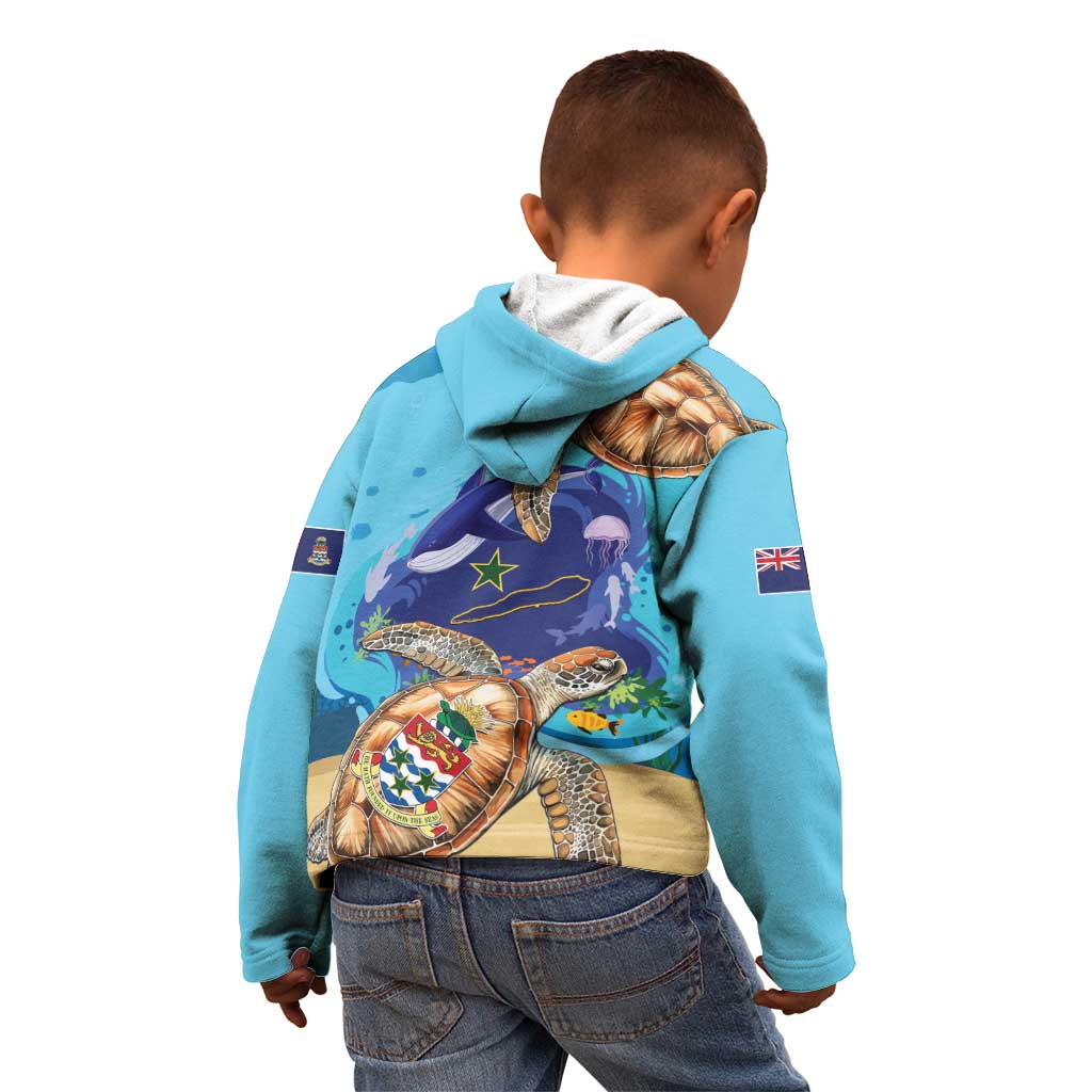 Cayman Brac Map Sea Turtle Kid Hoodie Ocean Vibes