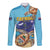 Cayman Brac Map Sea Turtle Long Sleeve Button Shirt Ocean Vibes