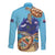Cayman Brac Map Sea Turtle Long Sleeve Button Shirt Ocean Vibes