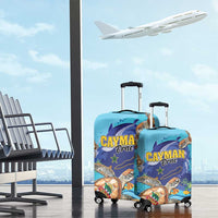 Cayman Brac Map Sea Turtle Luggage Cover Ocean Vibes