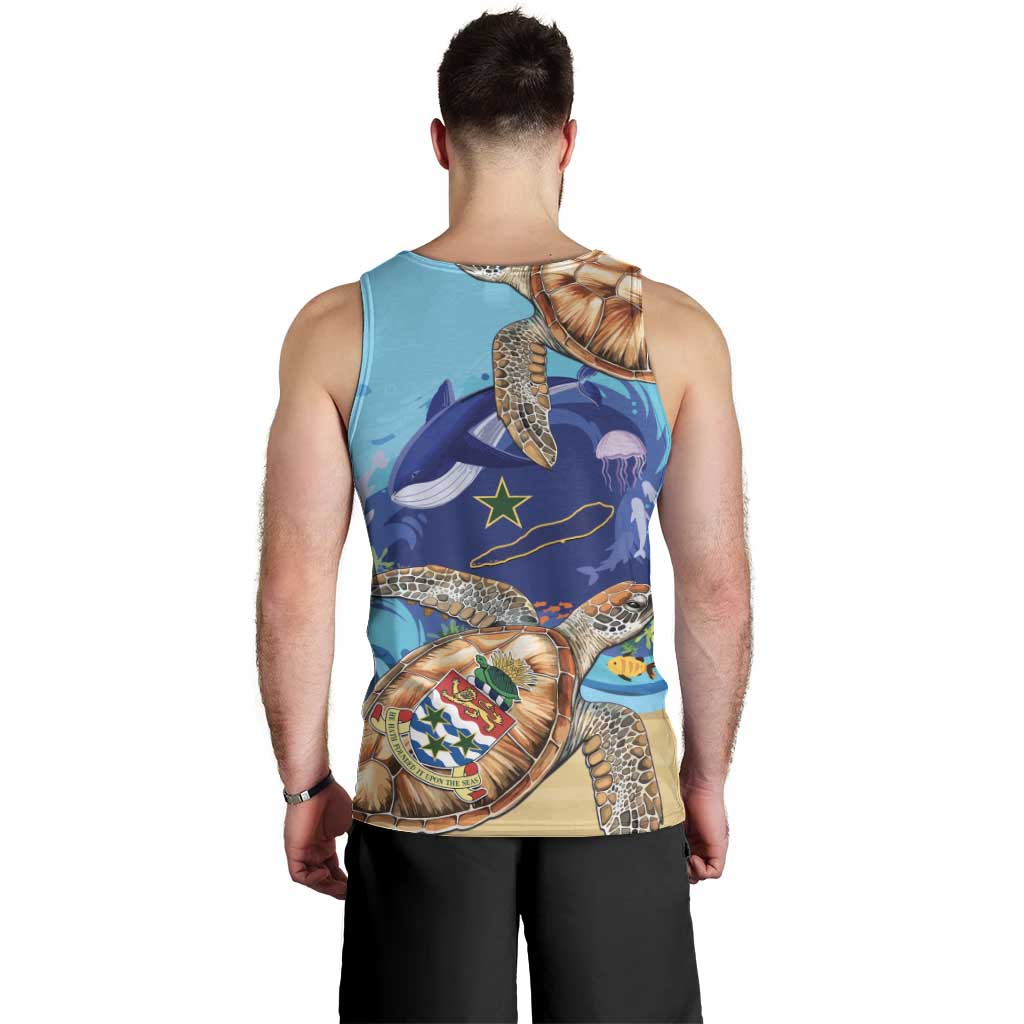 Cayman Brac Map Sea Turtle Men Tank Top Ocean Vibes