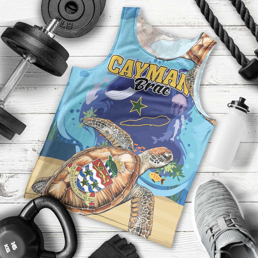 Cayman Brac Map Sea Turtle Men Tank Top Ocean Vibes