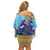 Cayman Brac Map Sea Turtle Off Shoulder Short Dress Ocean Vibes