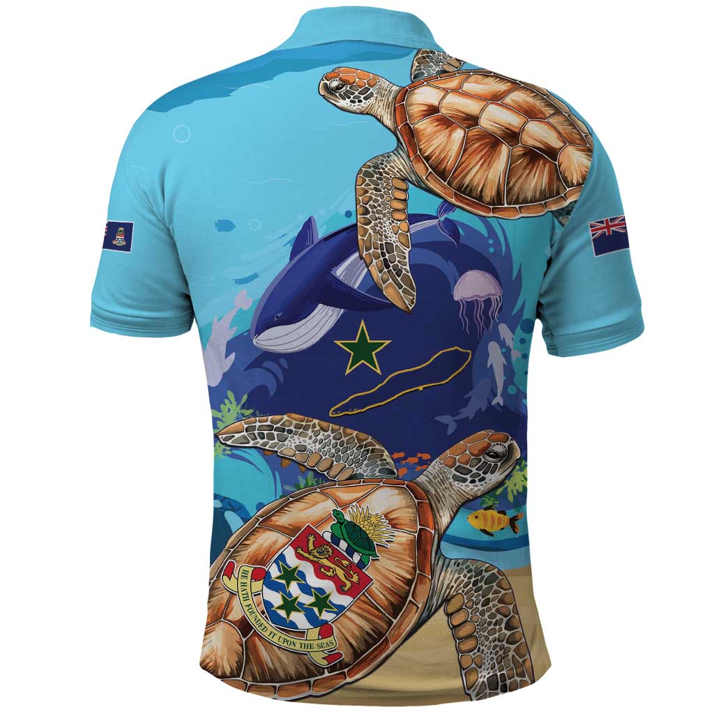Cayman Brac Map Sea Turtle Polo Shirt Ocean Vibes