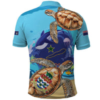 Cayman Brac Map Sea Turtle Polo Shirt Ocean Vibes