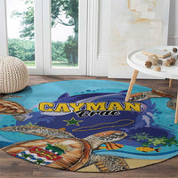 Cayman Brac Map Sea Turtle Round Carpet Ocean Vibes