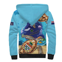 Cayman Brac Map Sea Turtle Sherpa Hoodie Ocean Vibes