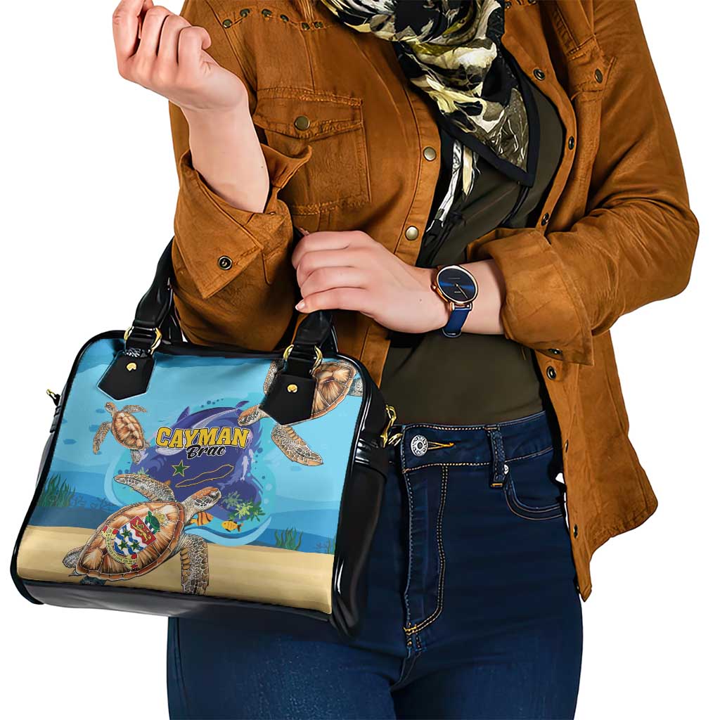 Cayman Brac Map Sea Turtle Shoulder Handbag Ocean Vibes