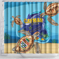 Cayman Brac Map Sea Turtle Shower Curtain Ocean Vibes