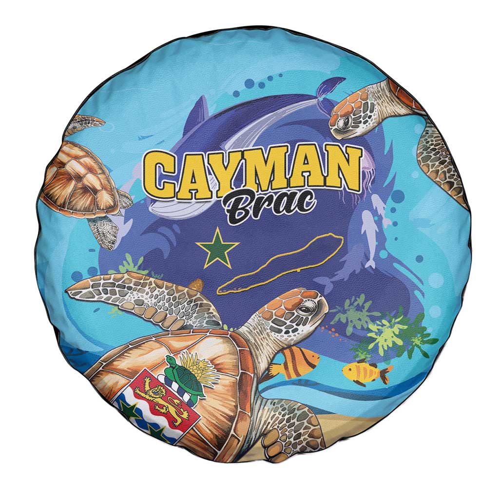 Cayman Brac Map Sea Turtle Spare Tire Cover Ocean Vibes