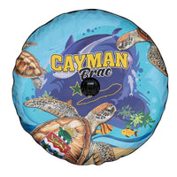 Cayman Brac Map Sea Turtle Spare Tire Cover Ocean Vibes