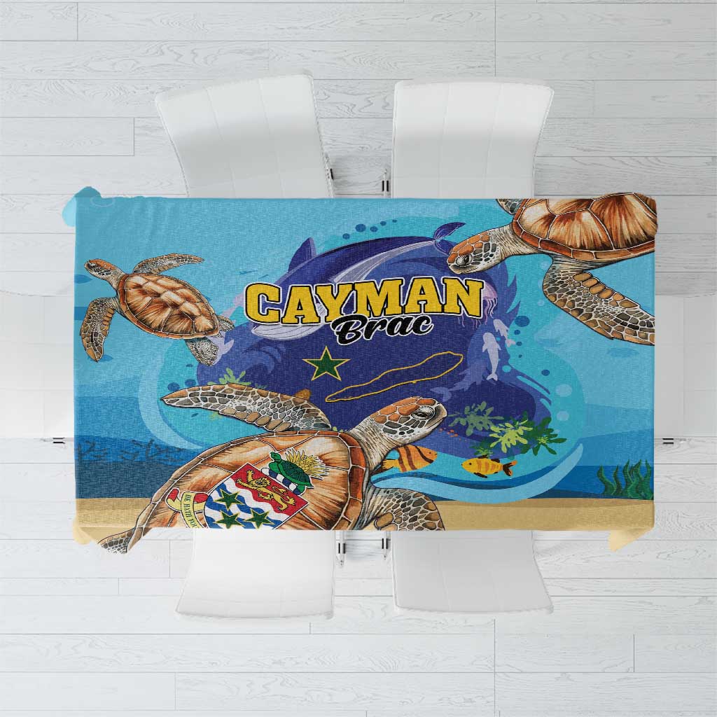 Cayman Brac Map Sea Turtle Tablecloth Ocean Vibes