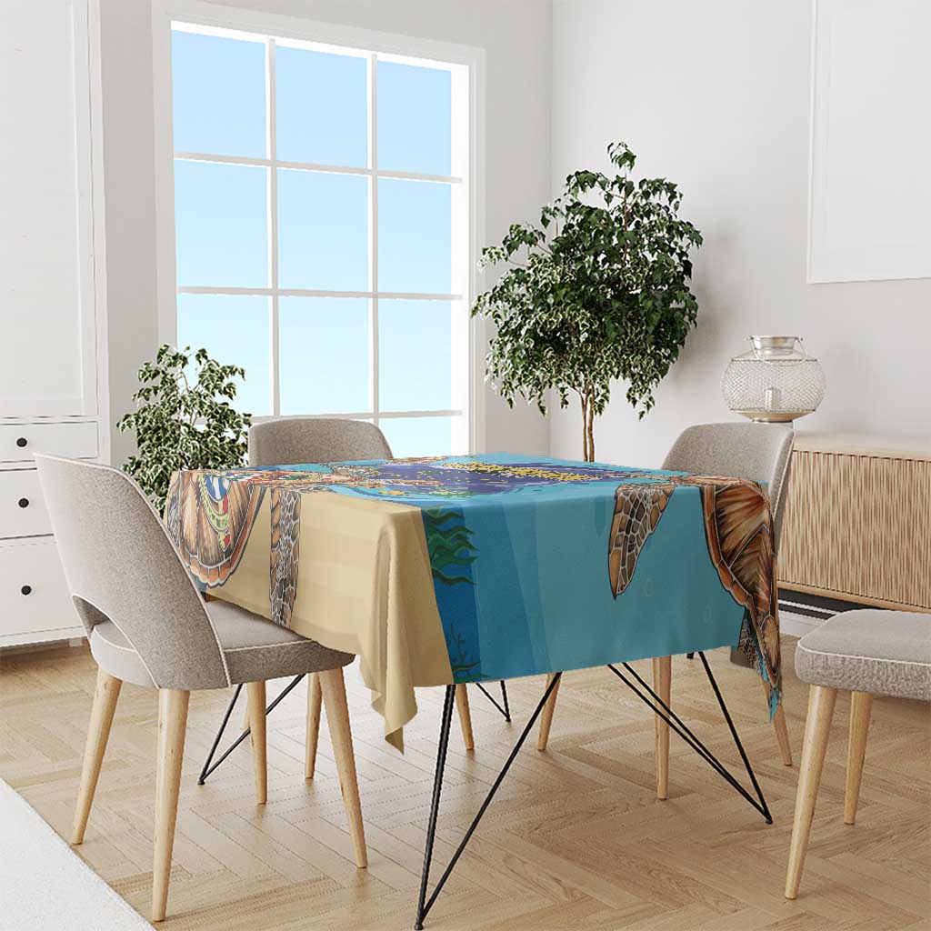 Cayman Brac Map Sea Turtle Tablecloth Ocean Vibes