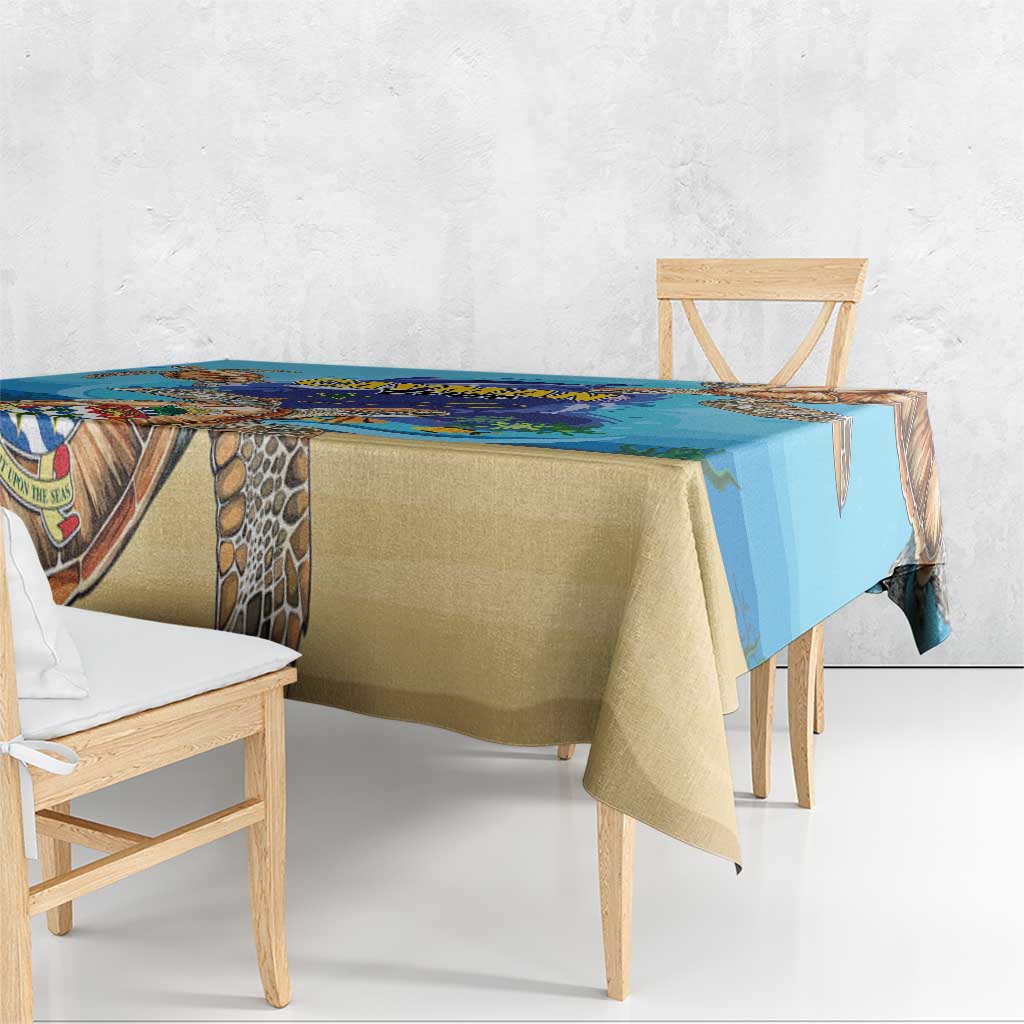 Cayman Brac Map Sea Turtle Tablecloth Ocean Vibes