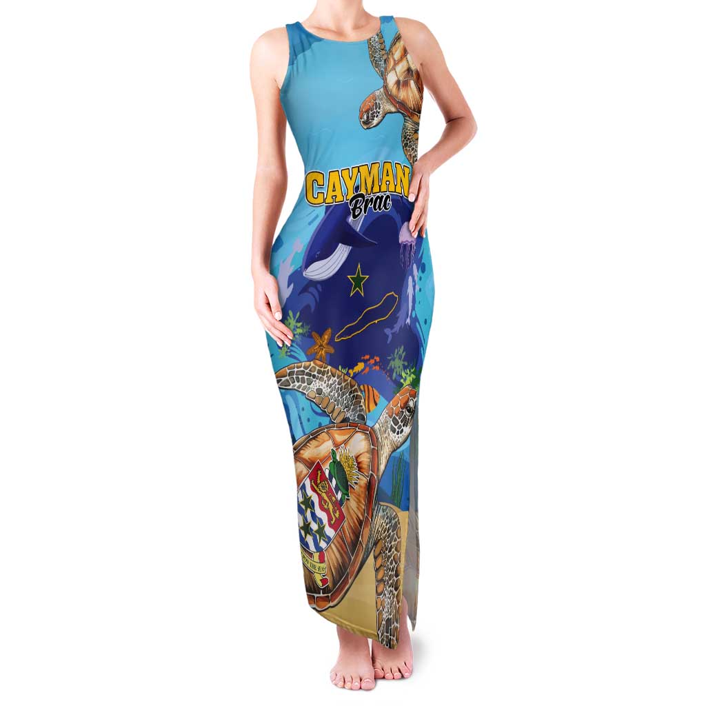 Cayman Brac Map Sea Turtle Tank Maxi Dress Ocean Vibes