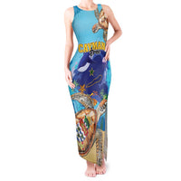 Cayman Brac Map Sea Turtle Tank Maxi Dress Ocean Vibes