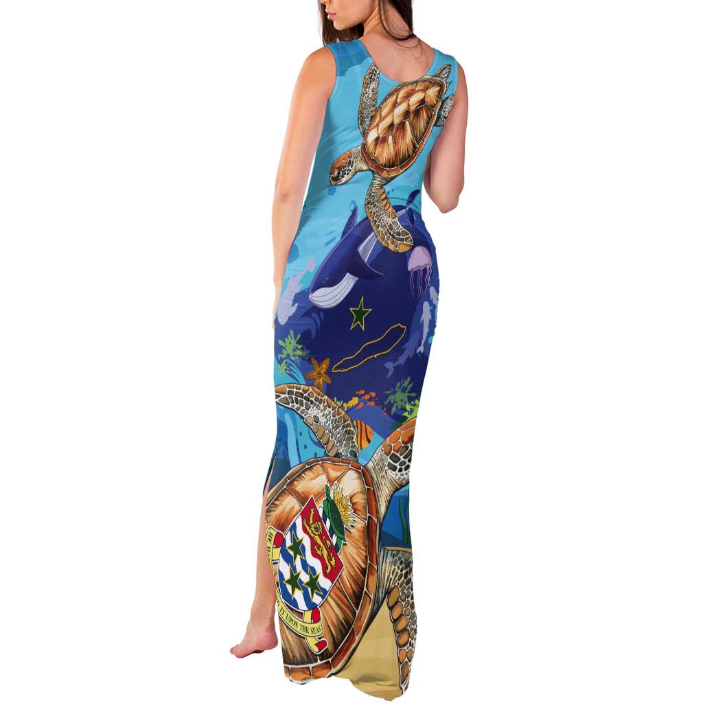 Cayman Brac Map Sea Turtle Tank Maxi Dress Ocean Vibes