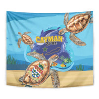 Cayman Brac Map Sea Turtle Tapestry Ocean Vibes