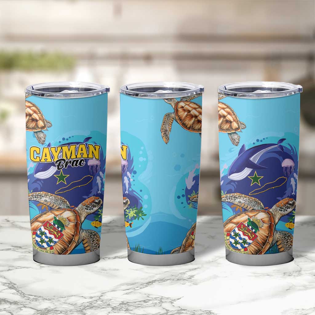 Cayman Brac Map Sea Turtle Tumbler Cup Ocean Vibes