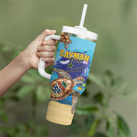 Cayman Brac Map Sea Turtle Tumbler With Handle Ocean Vibes