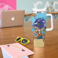 Cayman Brac Map Sea Turtle Tumbler With Handle Ocean Vibes