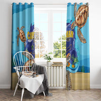 Cayman Brac Map Sea Turtle Window Curtain Ocean Vibes