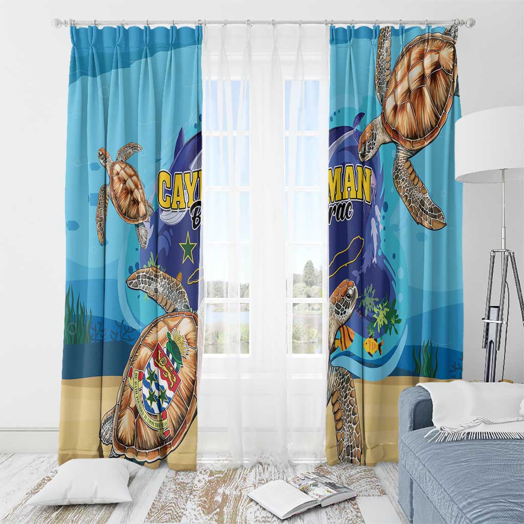 Cayman Brac Map Sea Turtle Window Curtain Ocean Vibes