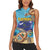 Cayman Brac Map Sea Turtle Women Sleeveless Polo Shirt Ocean Vibes