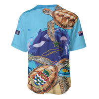 Little Cayman Map Sea Turtle Baseball Jersey Ocean Vibes