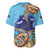 Little Cayman Map Sea Turtle Baseball Jersey Ocean Vibes