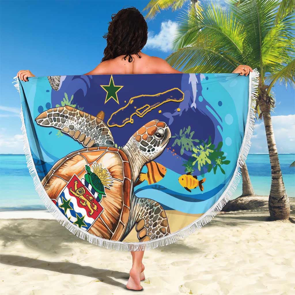 Little Cayman Map Sea Turtle Beach Blanket Ocean Vibes