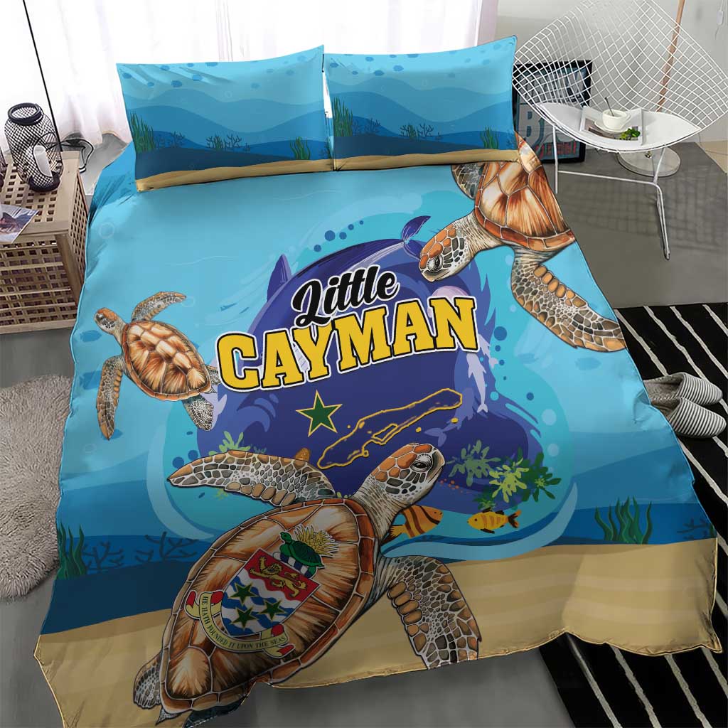 Little Cayman Map Sea Turtle Bedding Set Ocean Vibes