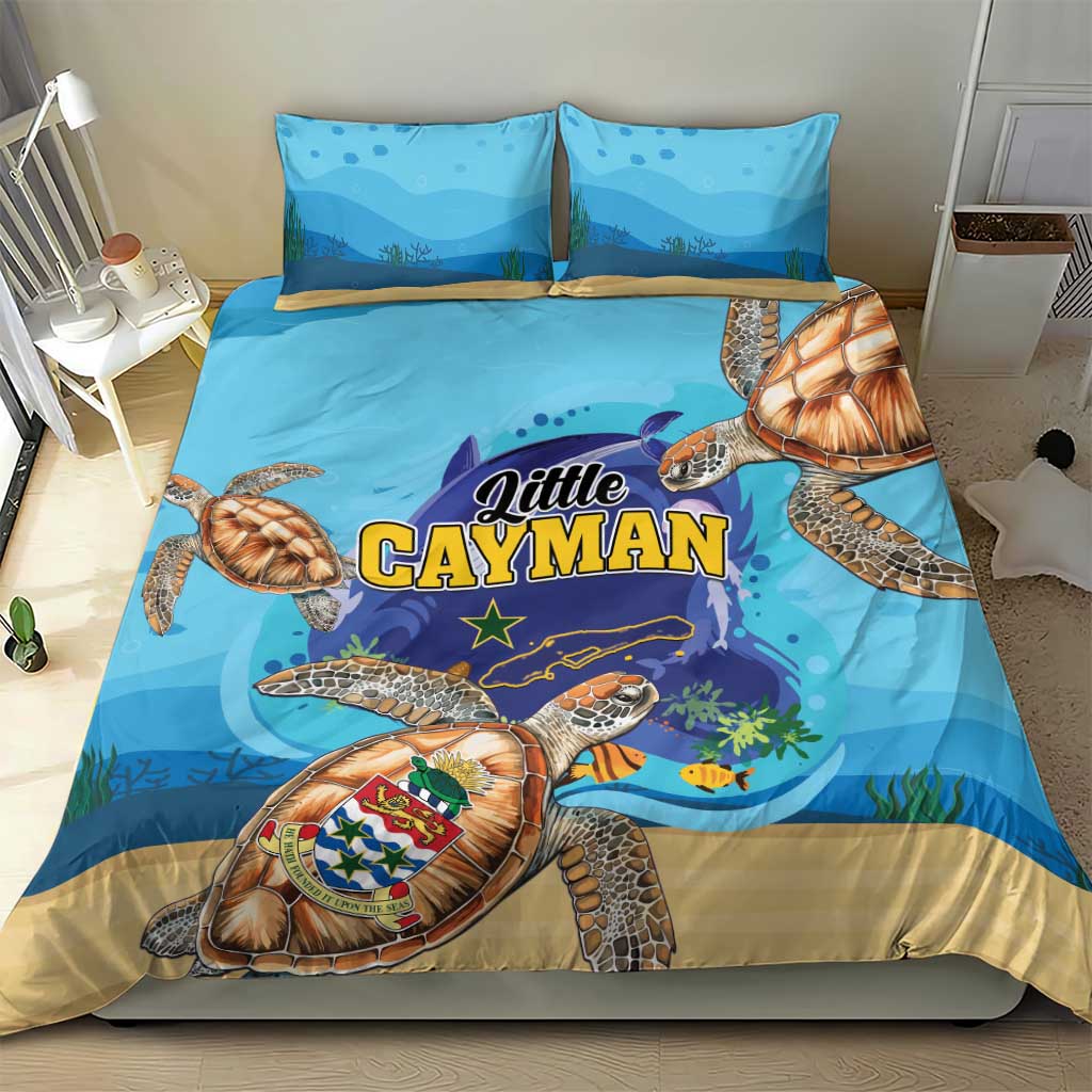 Little Cayman Map Sea Turtle Bedding Set Ocean Vibes