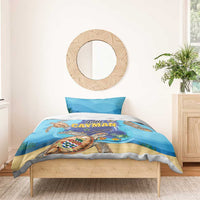 Little Cayman Map Sea Turtle Bedding Set Ocean Vibes