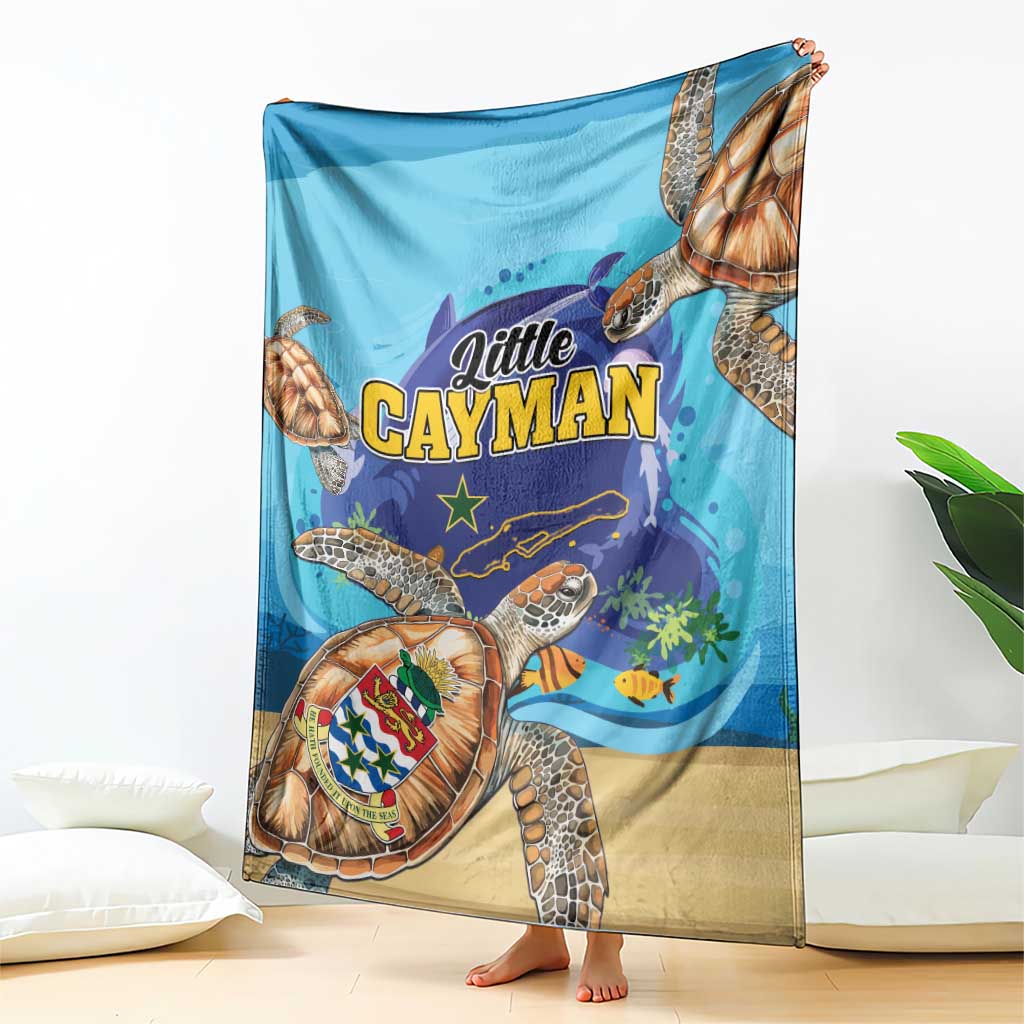 Little Cayman Map Sea Turtle Blanket Ocean Vibes
