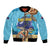 Little Cayman Map Sea Turtle Bomber Jacket Ocean Vibes