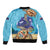 Little Cayman Map Sea Turtle Bomber Jacket Ocean Vibes