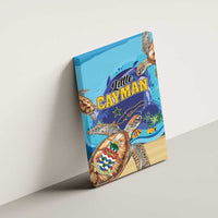 Little Cayman Map Sea Turtle Canvas Wall Art Ocean Vibes