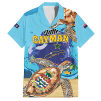 Little Cayman Map Sea Turtle Family Matching Off Shoulder Short Dress and Hawaiian Shirt Ocean Vibes