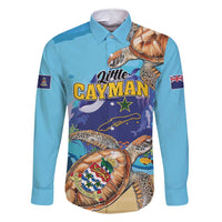 Little Cayman Map Sea Turtle Family Matching Off Shoulder Short Dress and Hawaiian Shirt Ocean Vibes
