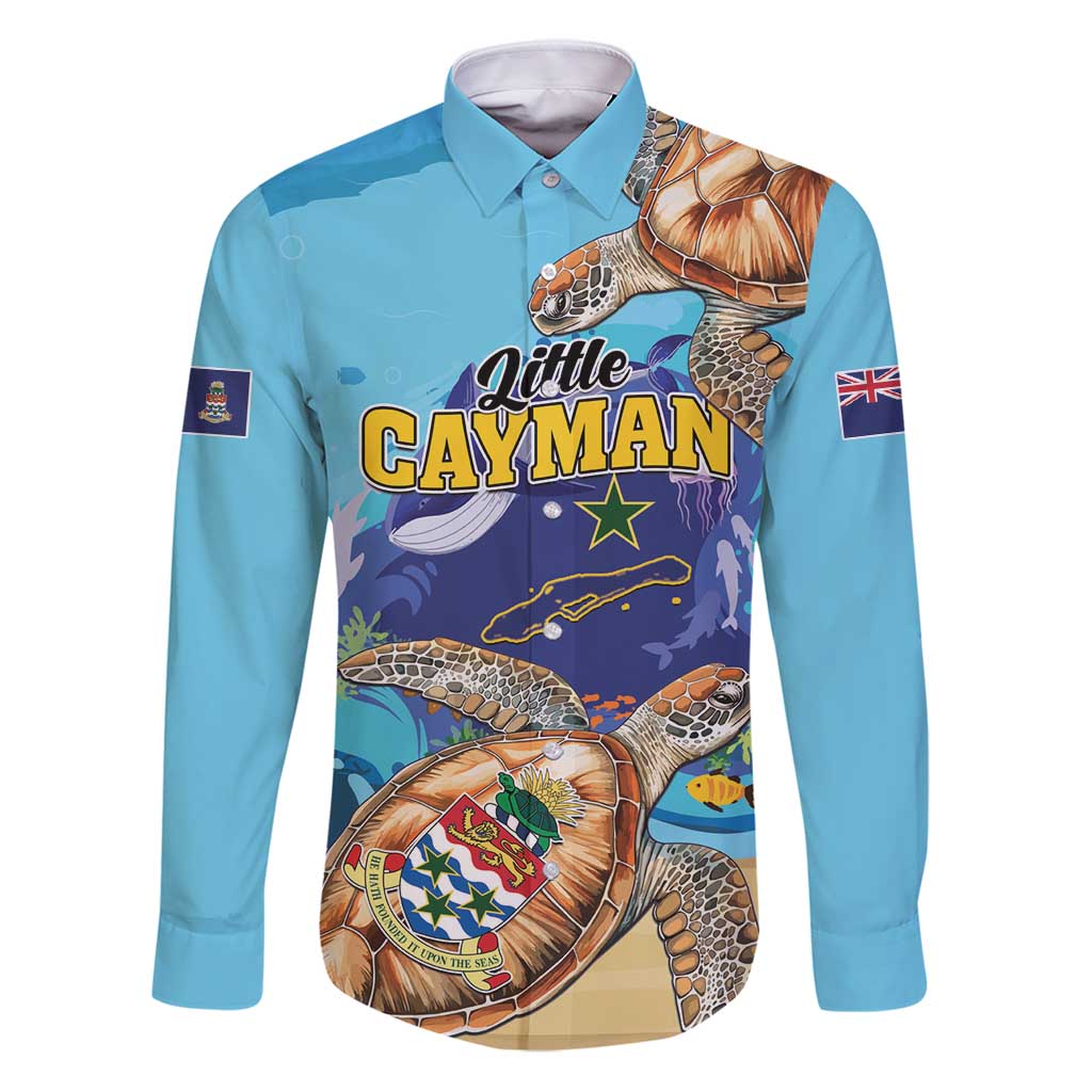 Little Cayman Map Sea Turtle Family Matching Puletasi and Hawaiian Shirt Ocean Vibes