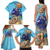 Little Cayman Map Sea Turtle Family Matching Tank Maxi Dress and Hawaiian Shirt Ocean Vibes