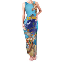 Little Cayman Map Sea Turtle Family Matching Tank Maxi Dress and Hawaiian Shirt Ocean Vibes