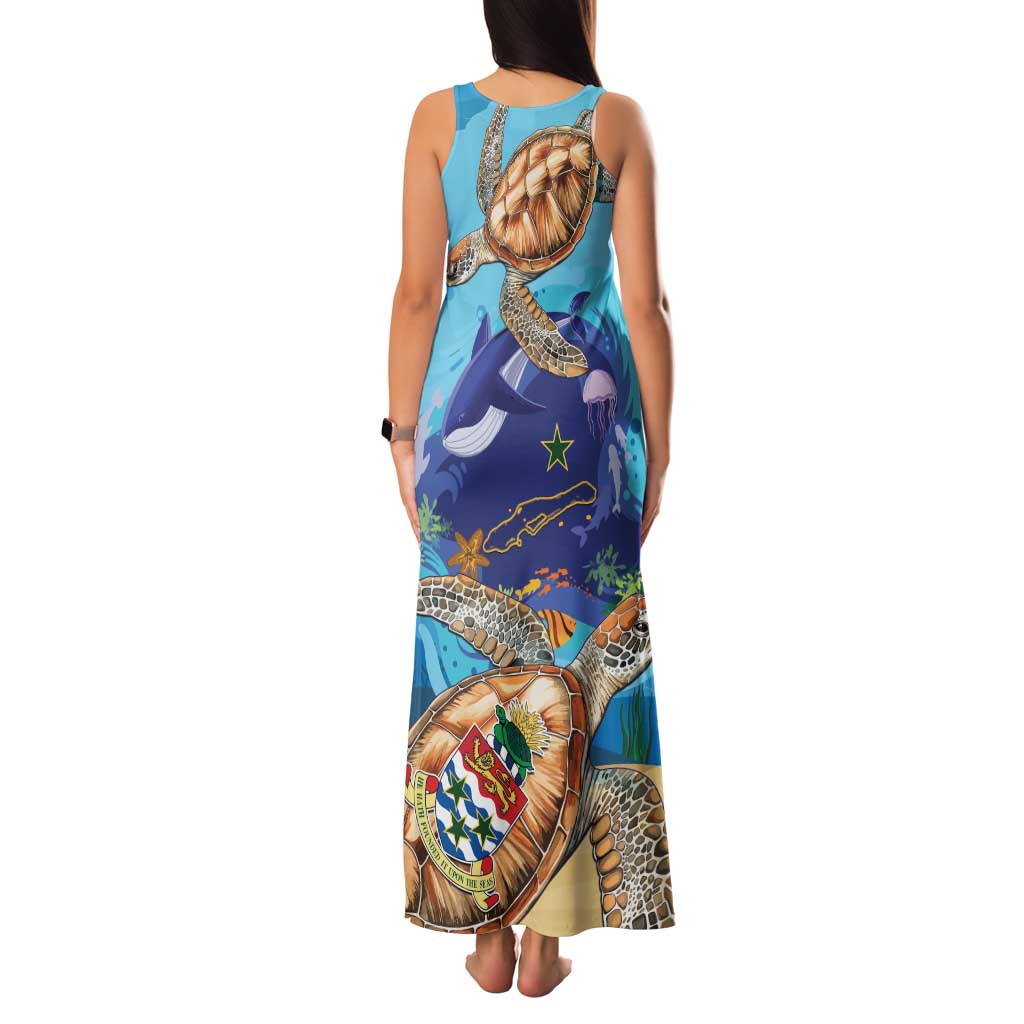 Little Cayman Map Sea Turtle Family Matching Tank Maxi Dress and Hawaiian Shirt Ocean Vibes