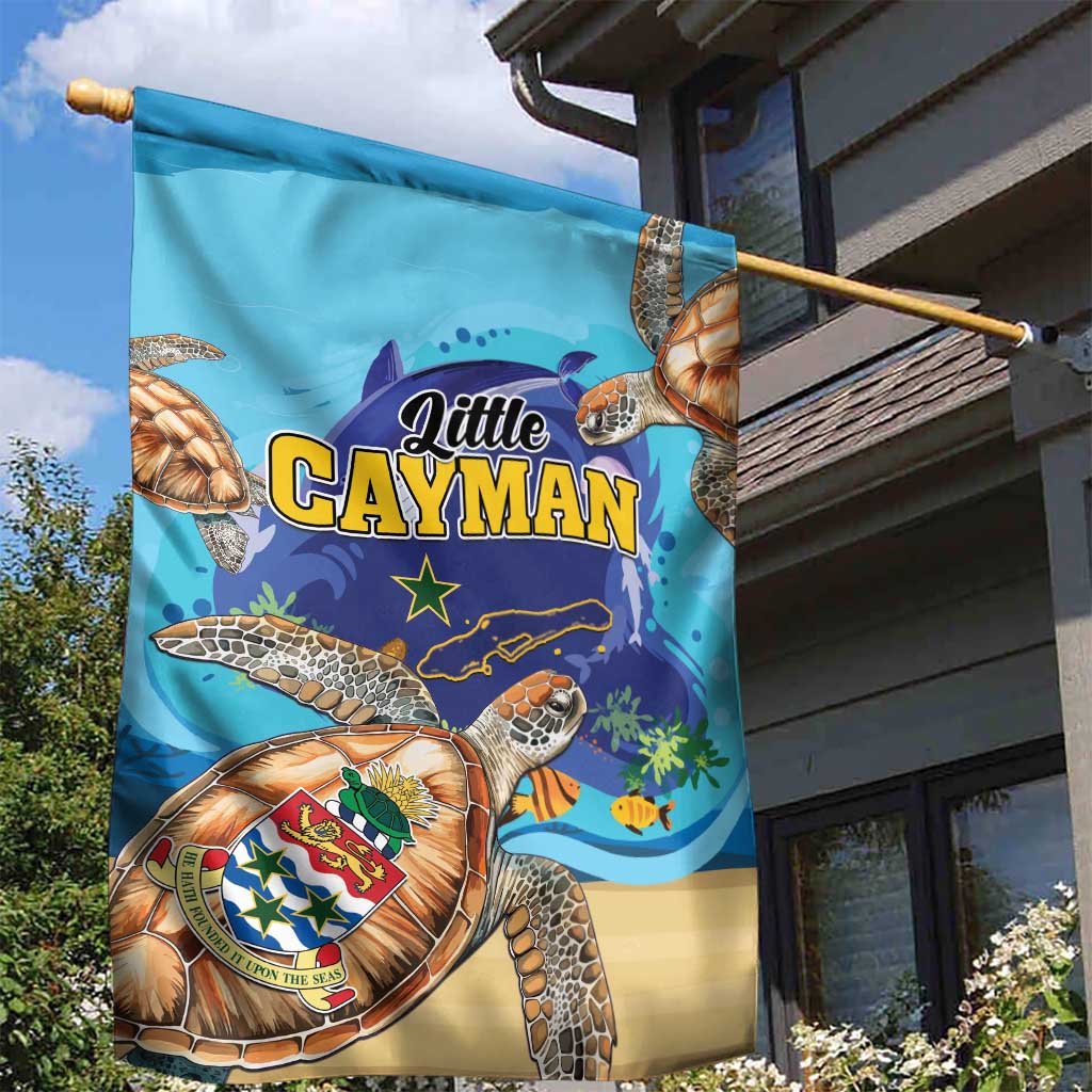 Little Cayman Map Sea Turtle Garden Flag Ocean Vibes