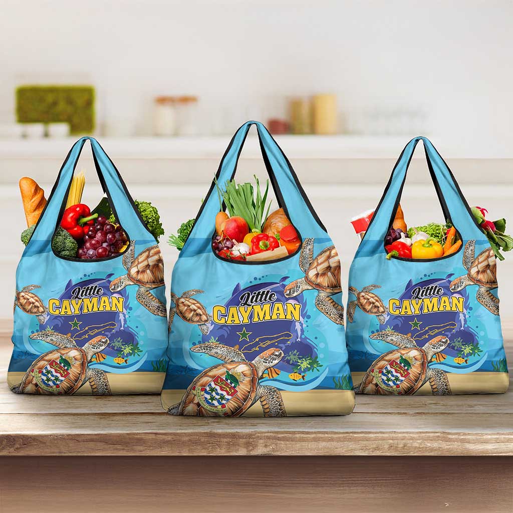 Little Cayman Map Sea Turtle Grocery Bag Ocean Vibes