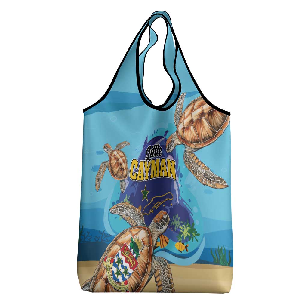 Little Cayman Map Sea Turtle Grocery Bag Ocean Vibes