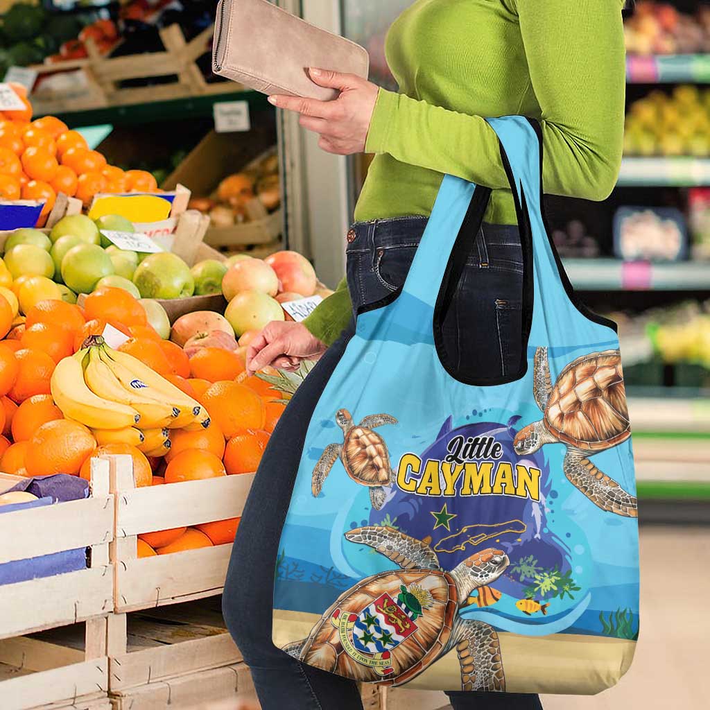 Little Cayman Map Sea Turtle Grocery Bag Ocean Vibes