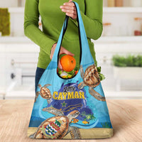 Little Cayman Map Sea Turtle Grocery Bag Ocean Vibes