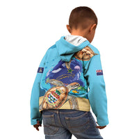 Little Cayman Map Sea Turtle Kid Hoodie Ocean Vibes